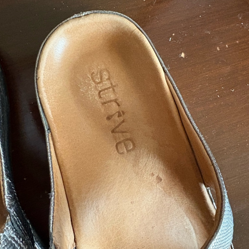 Metallic Double Strap Sandals - Picture 2 of 7